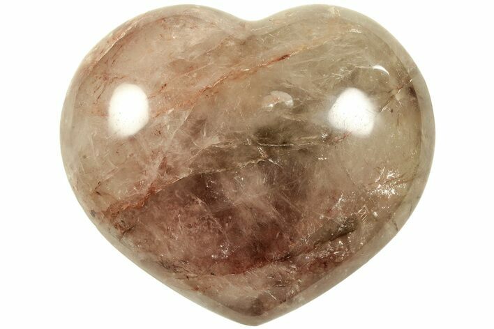 Polished Hematite (Harlequin) Quartz Heart - Madagascar #210500